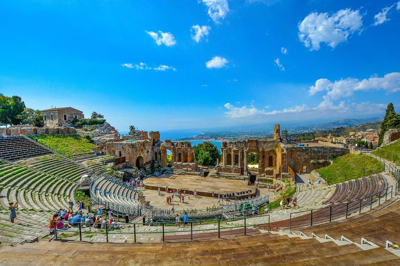 Csontváry, Taormina, görög szinház rom, napút festő